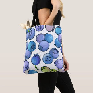 Blueberry Berries Seamless Pattern Artistic Tasche
