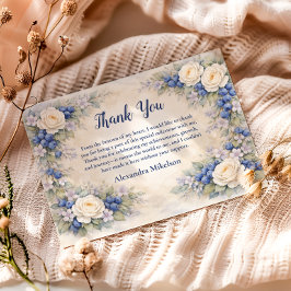 Blueberry Berry Botanical 1st Birthday Dankeskarte