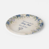 Blueberry Berry Botanical 1st Birthday Pappteller (Schrägansicht)