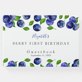 Blueberry Berry Erster Geburtstag Wasserfarbe Nied Gästebuch