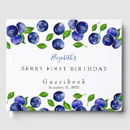 Blueberry Berry Erster Geburtstag Wasserfarbe Nied Gästebuch