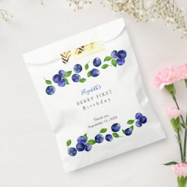 Blueberry Berry Erster Geburtstag Wasserfarbe Nied Geschenktütchen