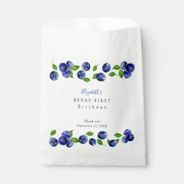 Blueberry Berry Erster Geburtstag Wasserfarbe Nied Geschenktütchen
