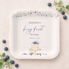 Blueberry Berry First Birthday Cake Pappteller