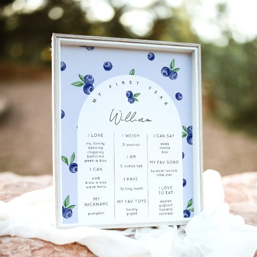 Blueberry Berry Geburtstagsparty Poster