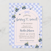 Blueberry Berry Sweet Baby Boy Baby Dusche Einladung (Vorne/Hinten)