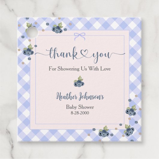 Blueberry Berry Sweet Baby Boy Baby Dusche Geschenkanhänger (Vorderseite)