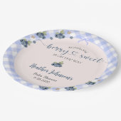 Blueberry Berry Sweet Baby Boy Baby Dusche Pappteller (Schrägansicht)