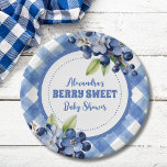 Blueberry Berry Sweet Baby Dusche Pappteller<br><div class="desc">Mit unseren Blueberry Berry Sweet Baby Shower Paper Tellern verschönern Sie Ihre Babydusche mit einer köstlichen Touch an Süße. Diese bezaubernden Teller sind mit bezaubernden Blueberry-Illustrationen und lebhaften Berry-themed-Akzenten ausgestattet, die sich perfekt eignen, um bei Ihrer Feier eine charmante Atmosphäre zu schaffen. Unsere Teller aus langlebigen Papiermaterialien bieten sowohl praktische...</div>