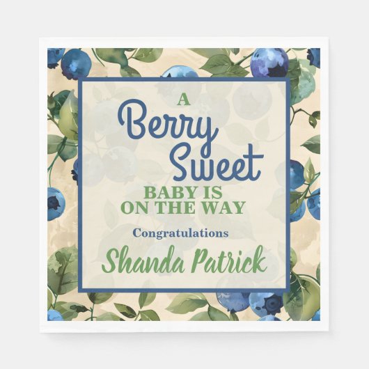 Blueberry Berry Sweet Baby Dusche Serviette (Vorderseite)