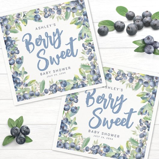 Blueberry Berry Sweet Baby Dusche Serviette