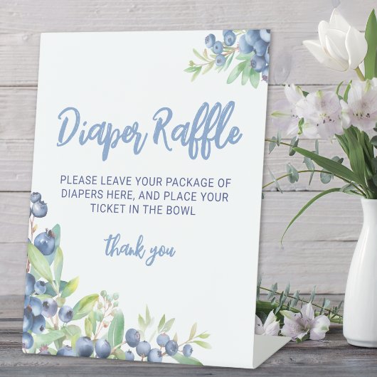 Blueberry Berry Sweet Baby Shower Diaper Raffles Sockelschild