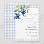 Blueberry Berry Sweet Birthday Einladung (Vorne/Hinten)