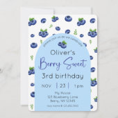 Blueberry Berry Sweet Birthday Foto Einladung (Vorderseite)