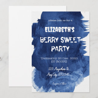blueberry Berry Sweet birthday party Invitation Einladung
