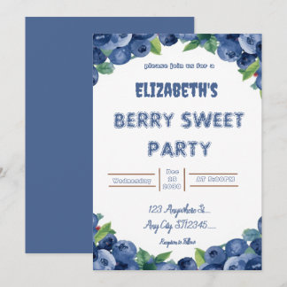 blueberry Berry Sweet birthday party Invitation Einladung