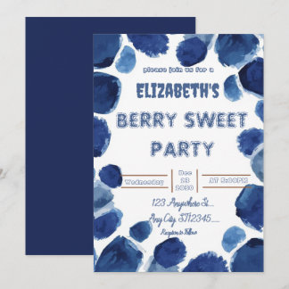blueberry Berry Sweet birthday party Invitation Einladung