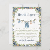 Blueberry Berry Sweet Clothesline Baby Dusche Dankeskarte (Vorderseite)