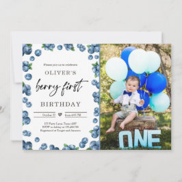 Blueberry Berry Sweet Erster Geburtstag Einladung