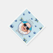 Blueberry Berry Sweet Foto Boy Birthday Party Serviette (Ecke)