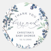 Blueberry Berry Vielen Dank Berry Much Runder Aufkleber (Vorderseite)