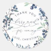 Blueberry Berry Vielen Dank Berry Much Runder Aufkleber (Vorderseite)