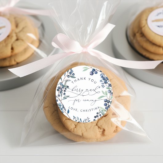 Blueberry Berry Vielen Dank Berry Much Runder Aufkleber