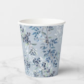 Blueberry Berry Watercolor Muster Pappbecher (Vorderseite)