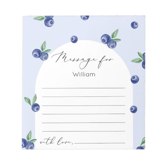 Blueberry Bery Sweet Time Capsule Nachricht Notizblock (Vorderseite)