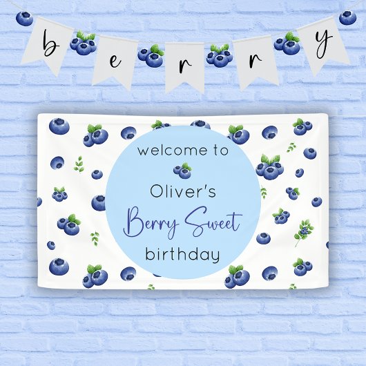 Blueberry Birthday Berry Sweet Banner