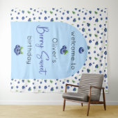 Blueberry Birthday Berry Sweet Hintergrund Wandteppich (Beispiel (Horizontal))