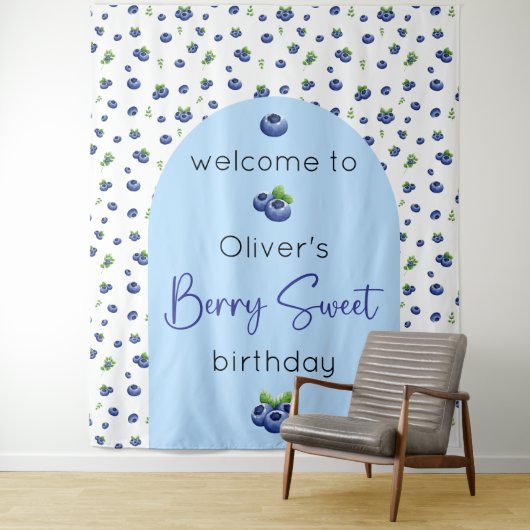 Blueberry Birthday Berry Sweet Hintergrund Wandteppich (Beispiel)