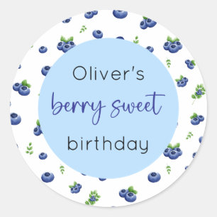 Blueberry Birthday Berry Sweet Runder Aufkleber
