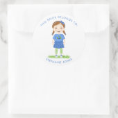 Blueberry Birthday Dieses Buch gehört Runder Aufkleber (Tasche)