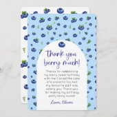 Blueberry Birthday Foto Vielen Dank Einladung (Vorne/Hinten)