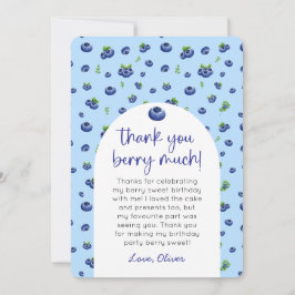 Blueberry Birthday Foto Vielen Dank Einladung