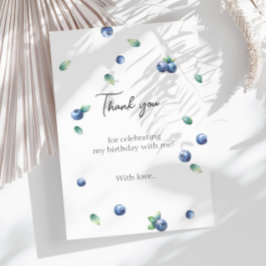 Blueberry Birthday Party Berry Sweet Watercolor Dankeskarte