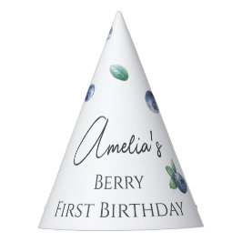 Blueberry Birthday Party Berry Sweet Watercolor Partyhütchen