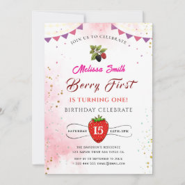 Blueberry Birthday Party Einladung