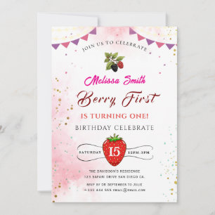 Blueberry Birthday Party Einladung