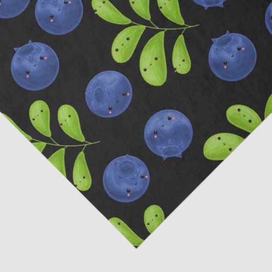 Blueberry Bliss: Frisches Fruchtmuster Seidenpapier (Detail)