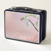 Blueberry Blossom Bloom Bokeh Macro nah up Metall Brotdose (Rückseite)