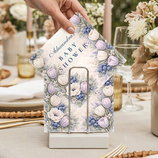 Blueberry Blossom Garden Baby Shower Serviette