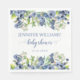 Blueberry Blue Blumen Baby Duschpapier Servietten