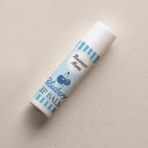 Blueberry Blue - Lip Balm Label - 1,25" Square