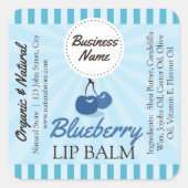 Blueberry Blue - Lip Balm Label - 1,25" Square Quadratischer Aufkleber (Vorderseite)