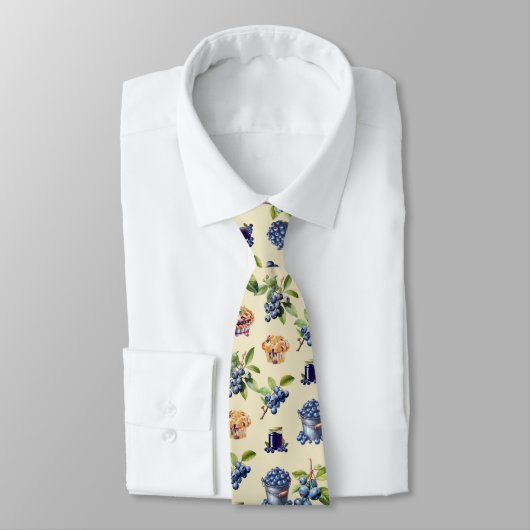 Blueberry Blueberries Neck Tie Krawatte (Gebunden)