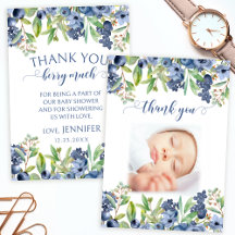 Blueberry Blumenbaby Dusche Foto Dank Karten