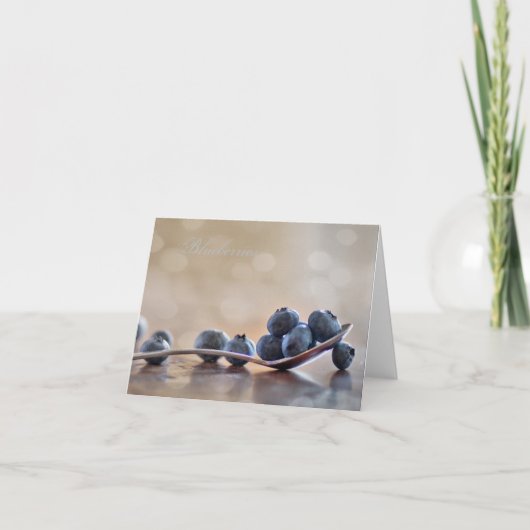 Blueberry Bokeh Note Card Dankeskarte (Vorderseite)