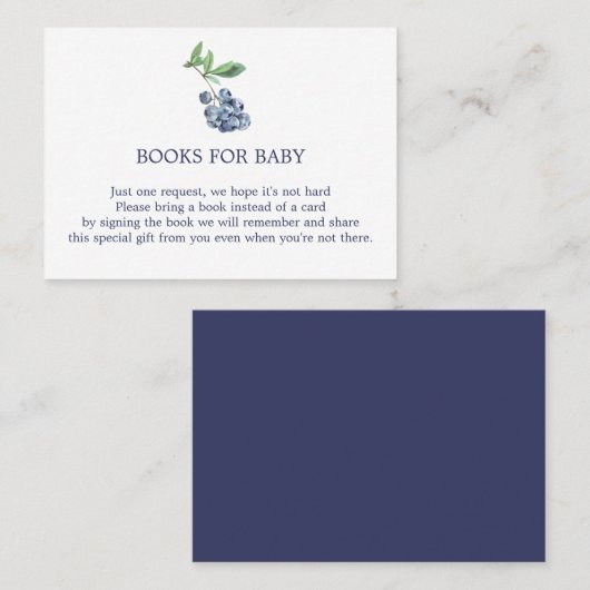 Blueberry Books for Baby Enclosure Card Visitenkarte (Vorne/Hinten)